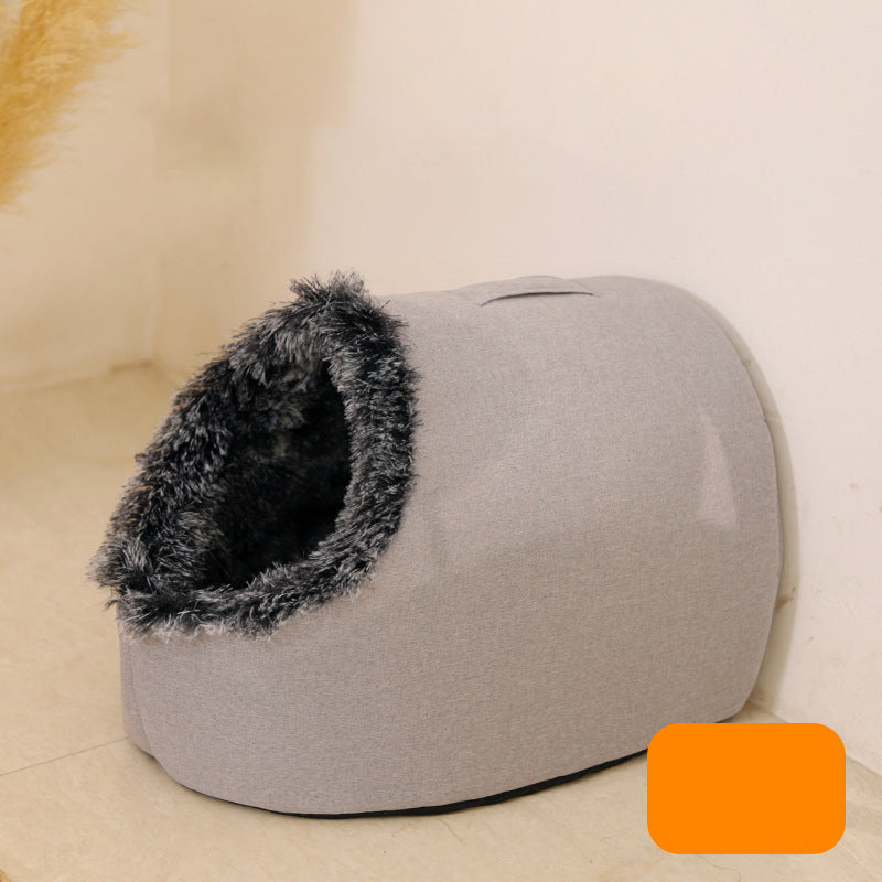 Cozy Winter Cave Bed for Small Dogs and Cats