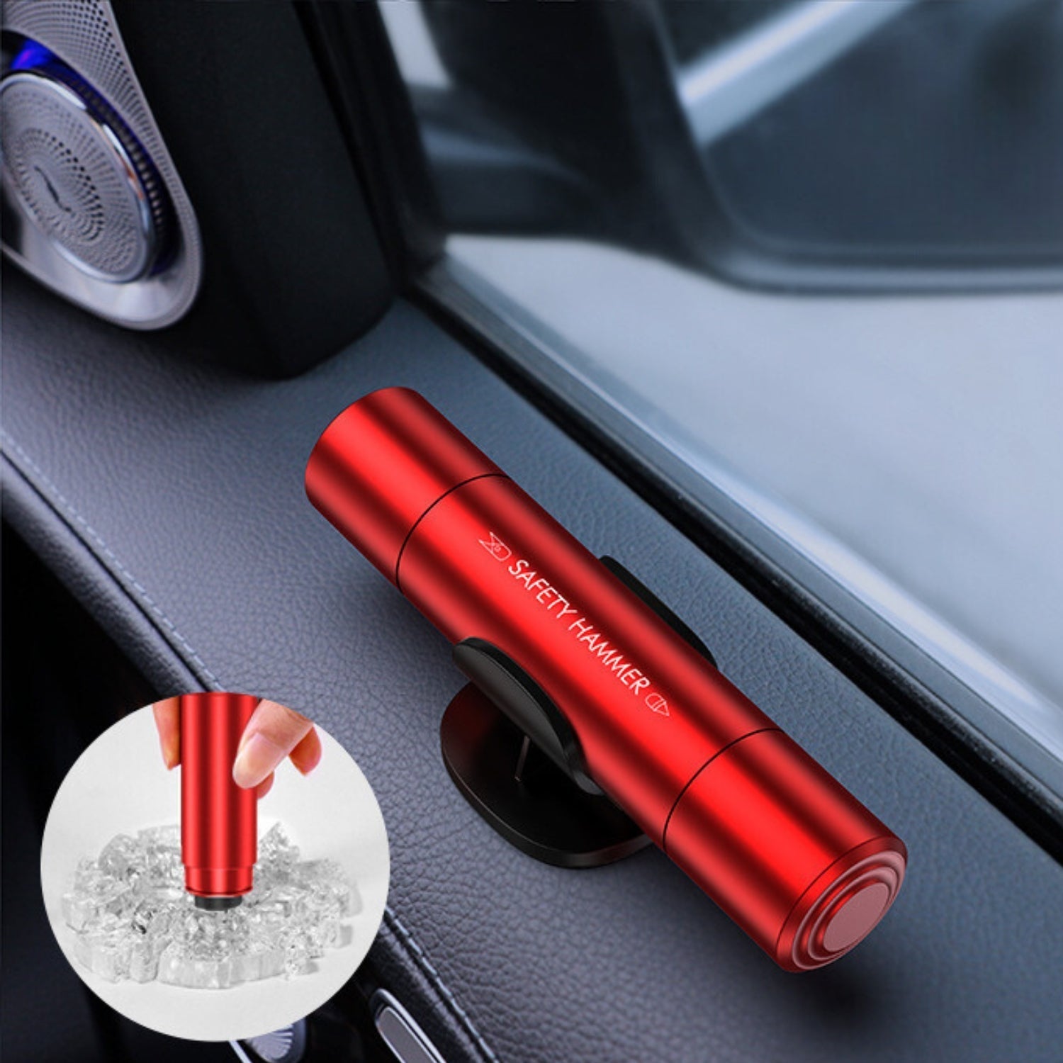 Compact Emergency Car Safety Tool with Glass Breaker and Seatbelt Cutter
