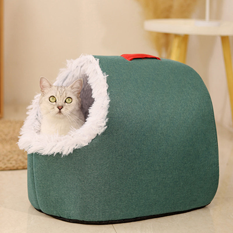 Cozy Winter Cave Bed for Small Dogs and Cats