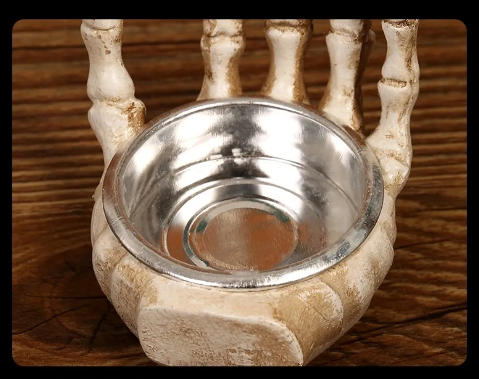 Spooky Skull Candle Holder Set