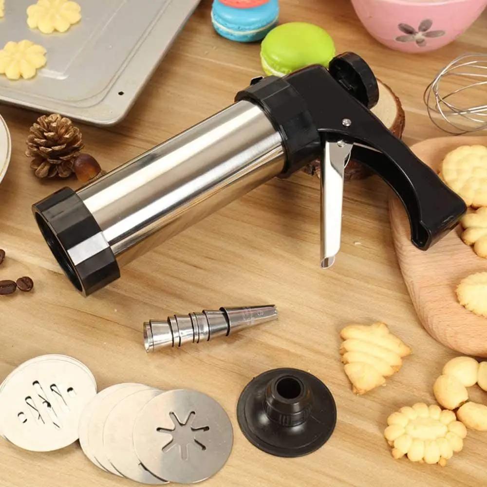 BakeJoy™ - Stainless Steel Spritz Cookie Press Set for Holidays