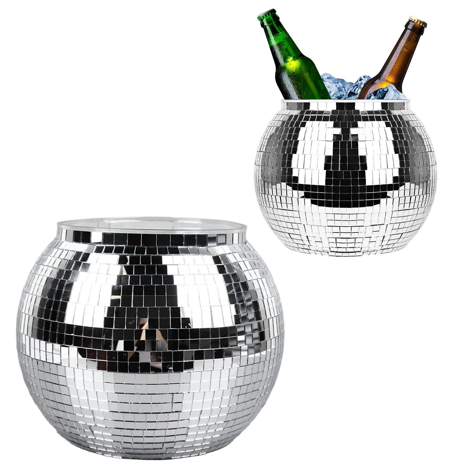 Retro Disco Ball Ice Bucket for Party and Home Bar Decor
