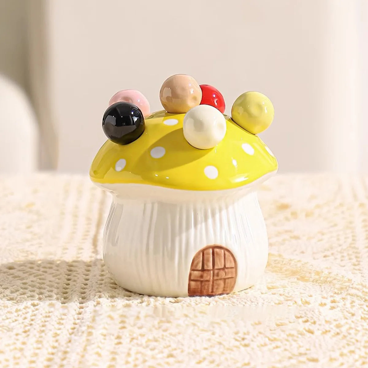 Rustic Handcrafted Mushroom-Shaped Fruit Fork