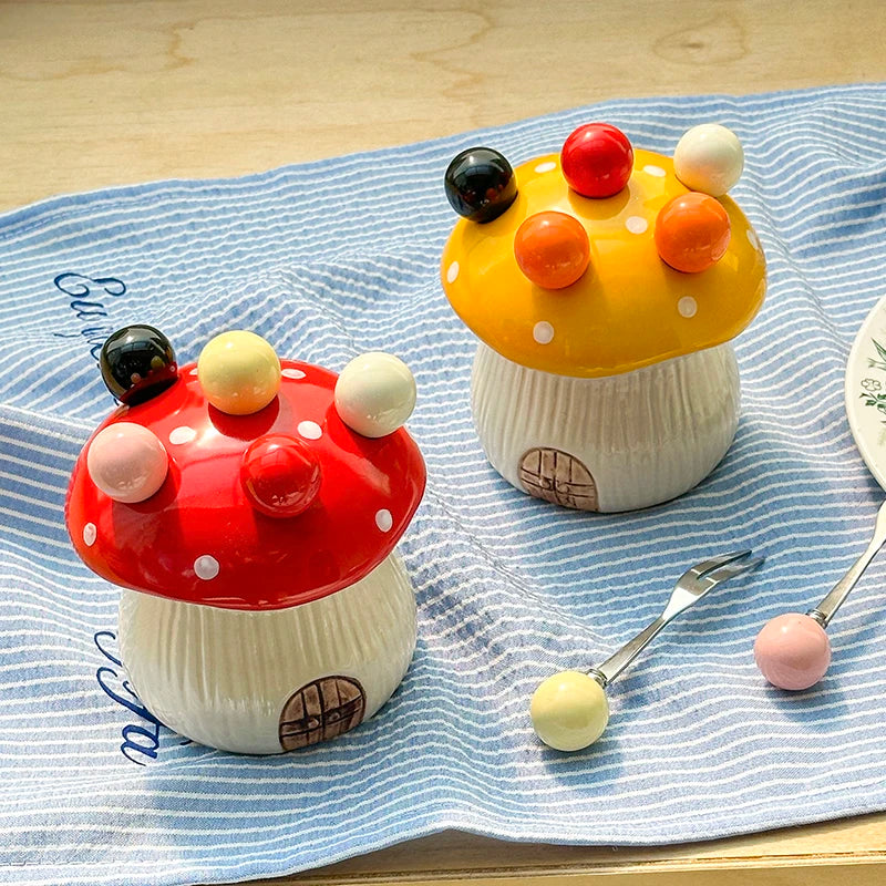 Rustic Handcrafted Mushroom-Shaped Fruit Fork