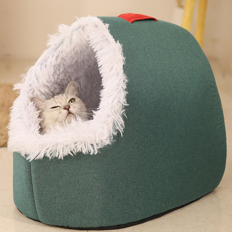 Cozy Winter Cave Bed for Small Dogs and Cats