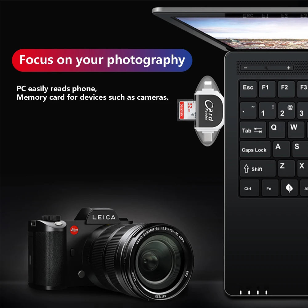 QuadPort™ - Sleek 4-in-1 Universal Memory Card Reader Hub