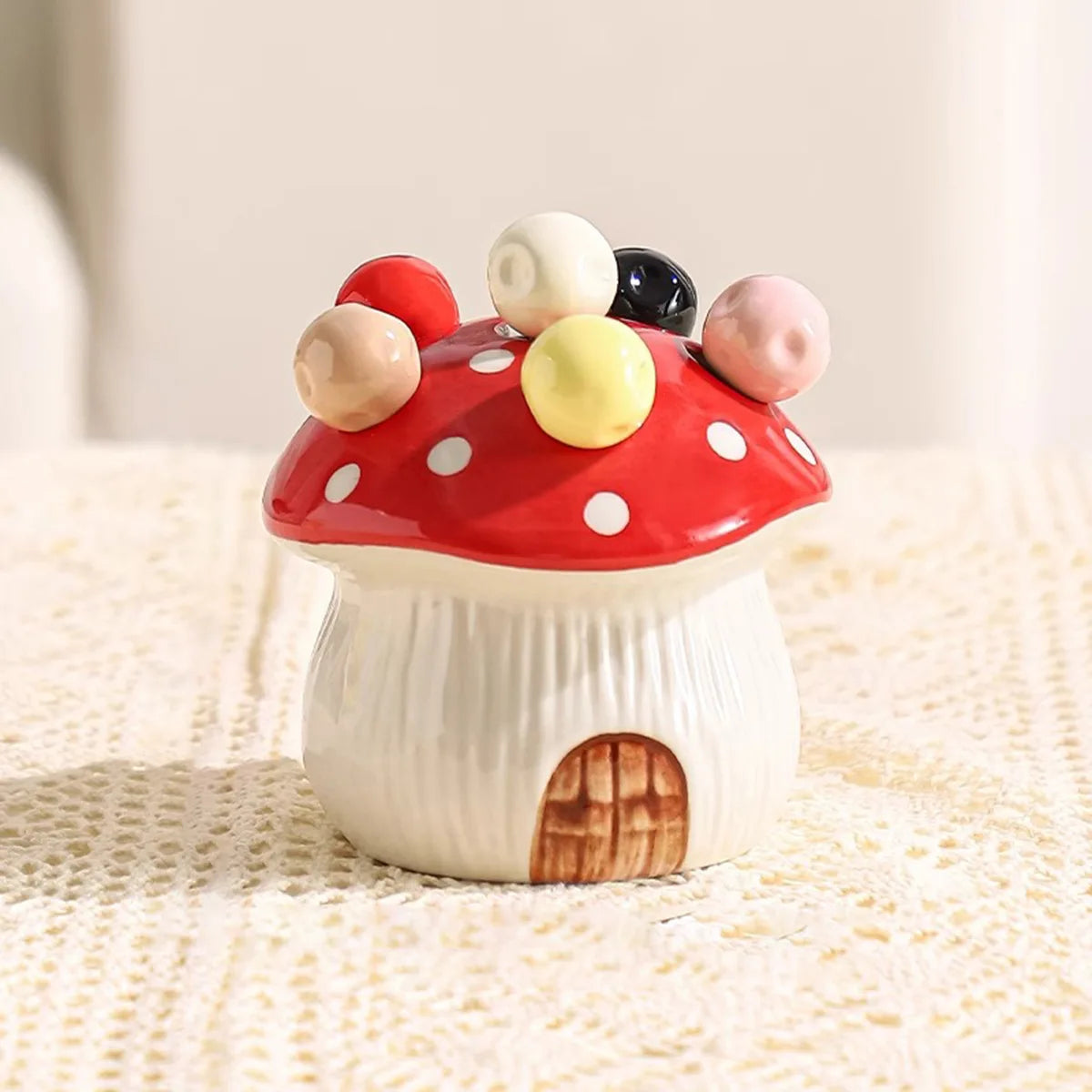 Rustic Handcrafted Mushroom-Shaped Fruit Fork