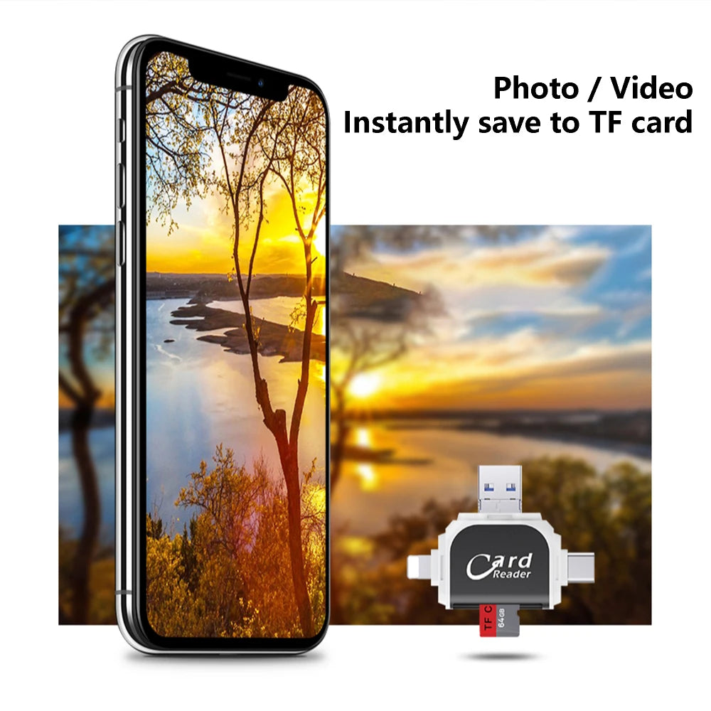 QuadPort™ - Sleek 4-in-1 Universal Memory Card Reader Hub