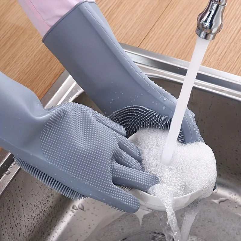 CleanEase™ - 2-Pack Durable Dishwashing Gloves for Easy Cleanup