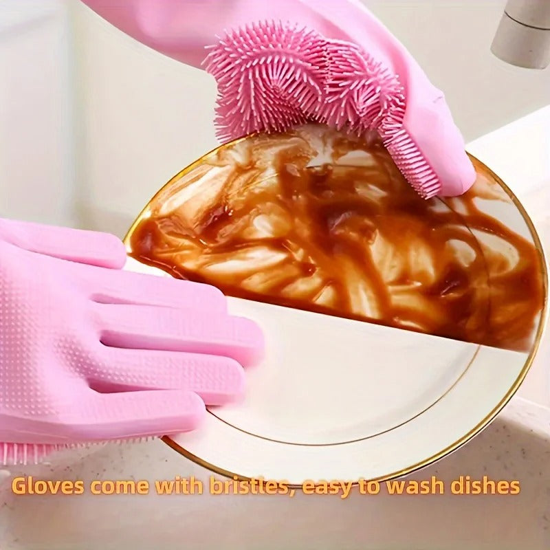 CleanEase™ - 2-Pack Durable Dishwashing Gloves for Easy Cleanup